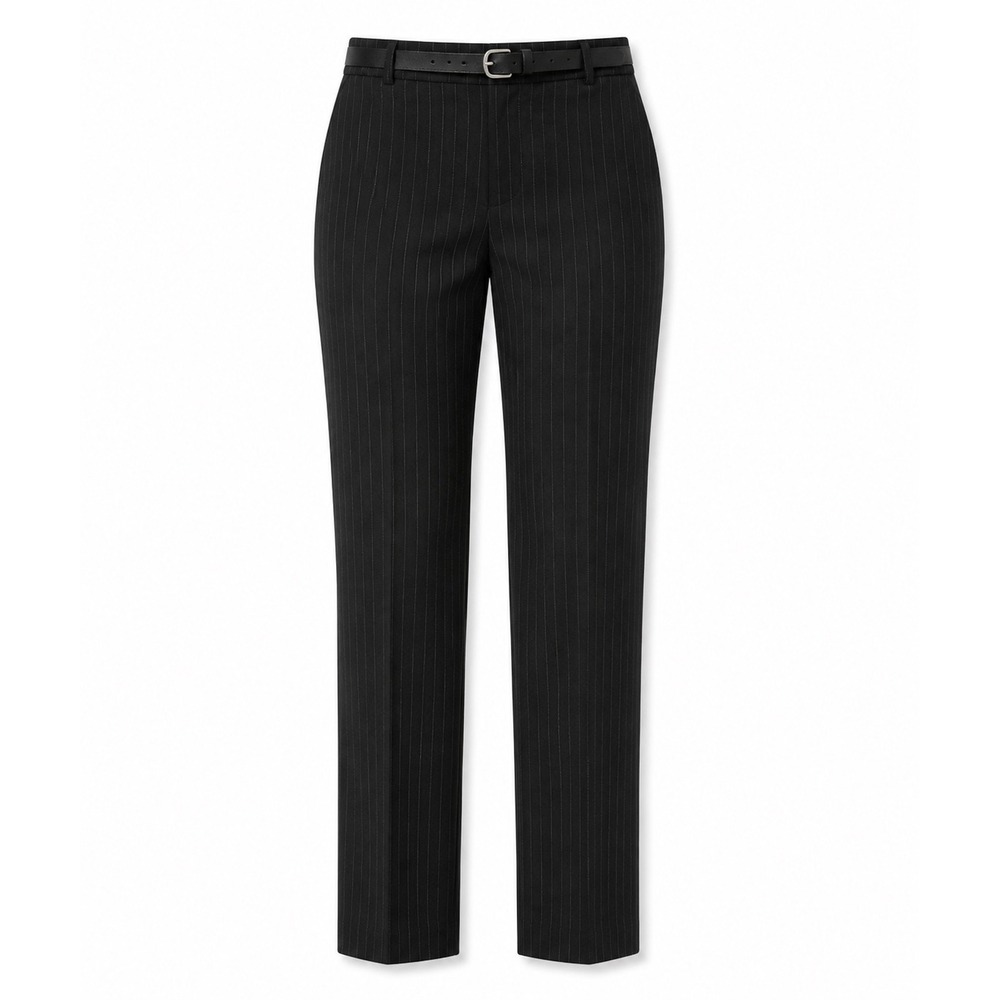 Anne Klein Women's Black Pinstripe Dress Pants Size 8 Straight Career Wool Blend